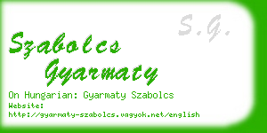 szabolcs gyarmaty business card